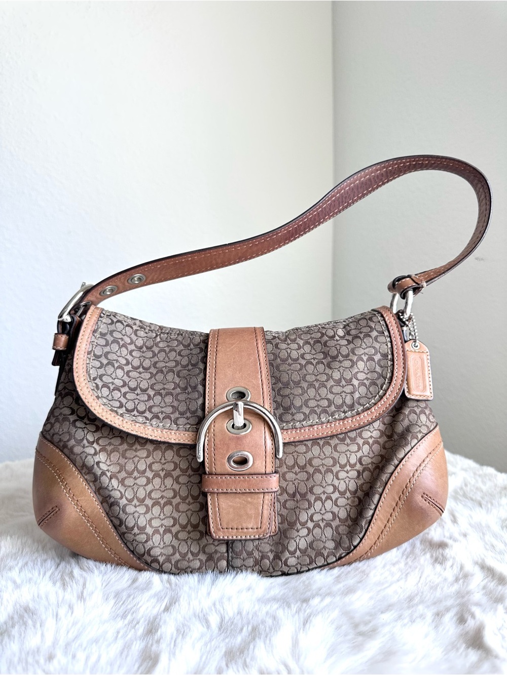 Coach SoHo F10926 signature C hobo bag Y2K tan/brown